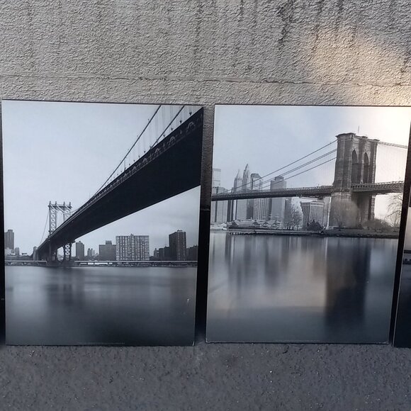 IKEA Gronby 4X Photographic Wall Art Panals New York City Bridges - Picture 2 of 16